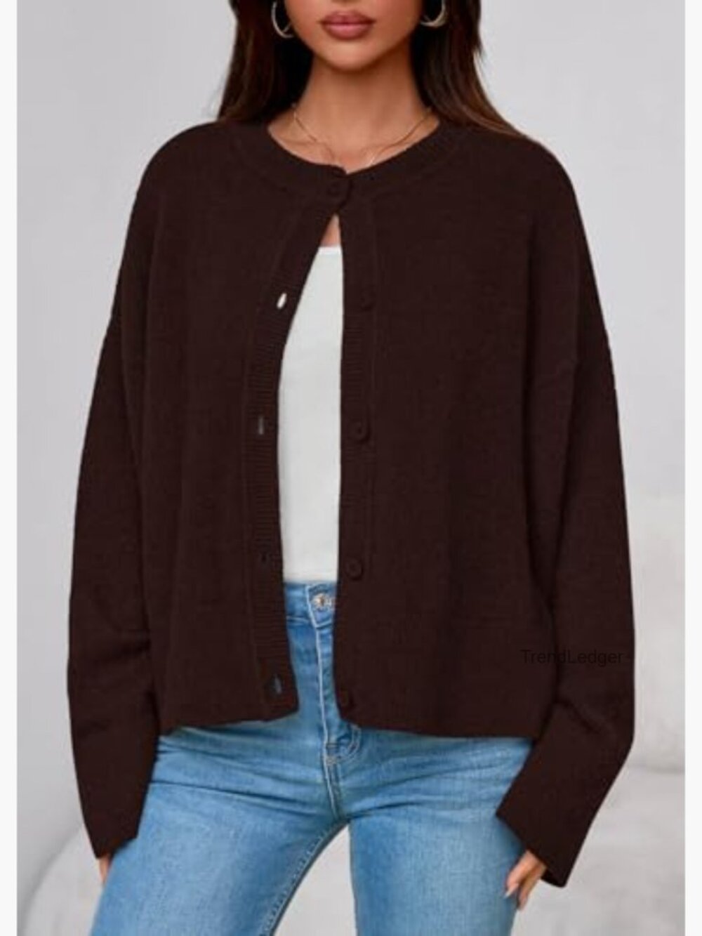 Oversized Chunky Cable Knit Cardigan Sweater Open Front Bell Sleeves - Picture 3 of 7